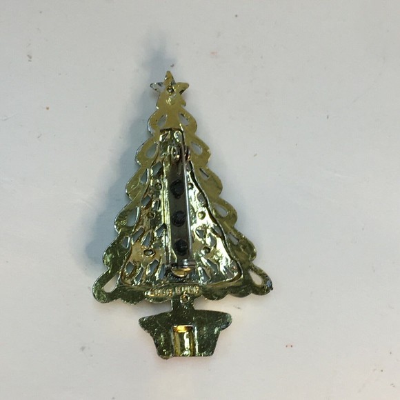 Vintage retro holiday MCM Christmas Tree pin brooch, great gift idea! - Picture 3 of 3